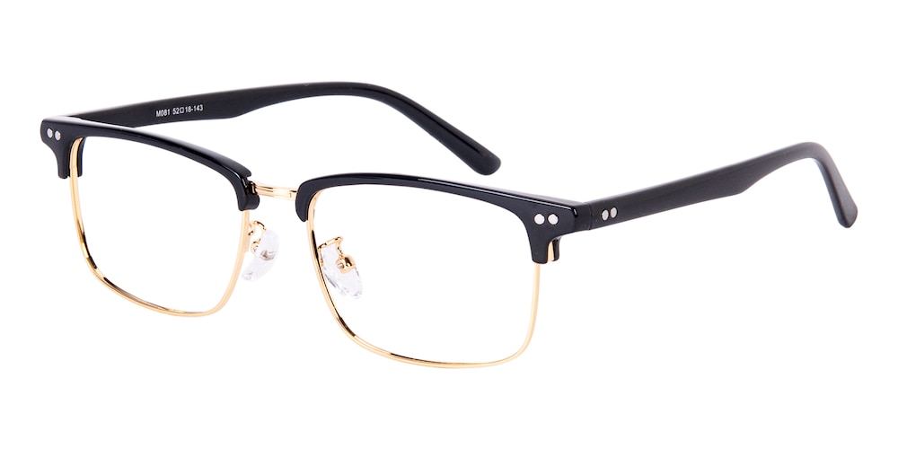 Haggai Black/Golden Rectangle TR90 Eyeglasses