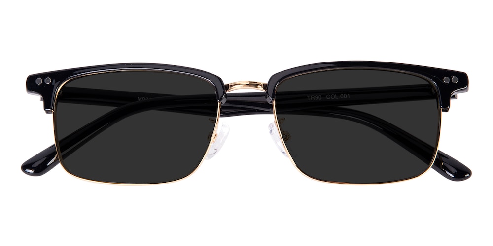 Caden Black/Golden Rectangle TR90 Sunglasses