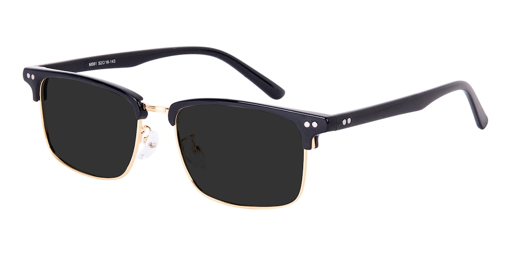 Caden Black/Golden Rectangle TR90 Sunglasses