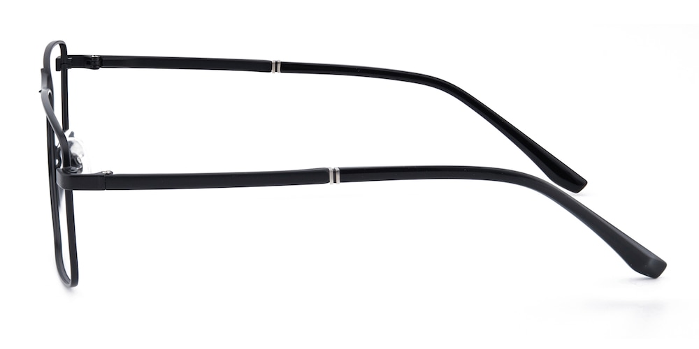 Benjamin Rectangle Black Full-Frame Metal Eyeglasses | GlassesShop