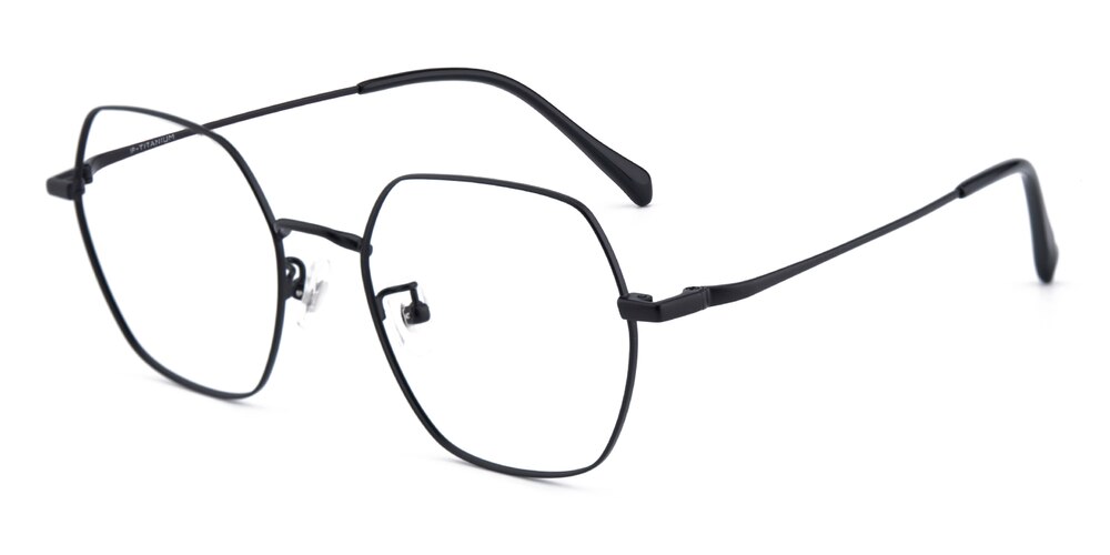 Isabel Black Polygon Titanium Eyeglasses
