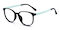 Yonkers Black/Green Round TR90 Eyeglasses