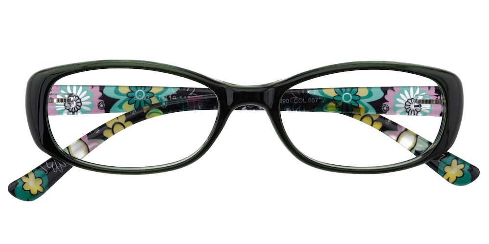 Audrey Green/Floral Oval TR90 Eyeglasses