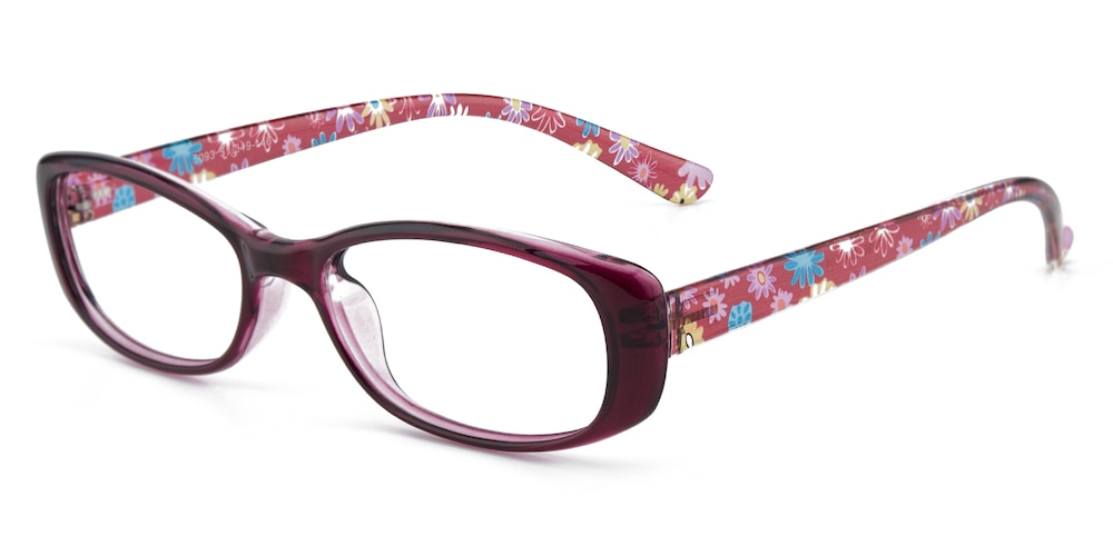 Audrey Purple/Floral Oval TR90 Eyeglasses