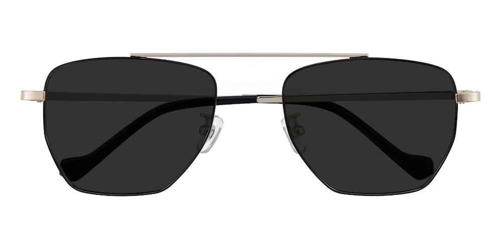 Johnson Black/Golden Aviator Stainless Steel Sunglasses