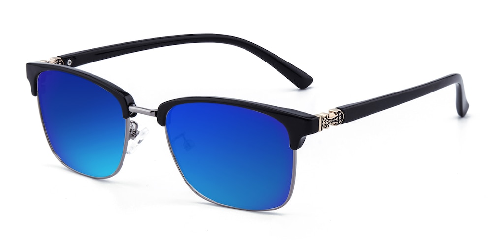 Troy Black/Silver Browline TR90 Sunglasses