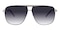 Angelo Black/Silver Aviator Metal Sunglasses