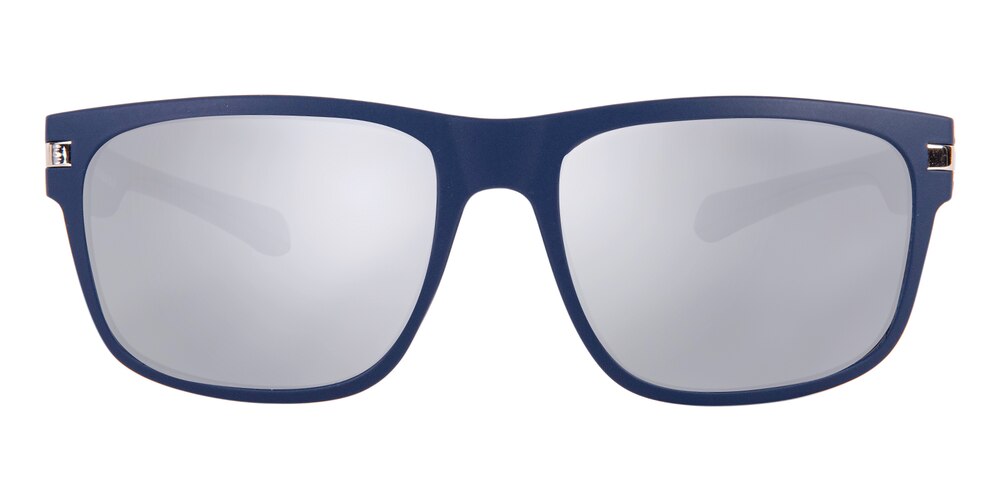 Ian Blue(Silver mirror-coating) Rectangle TR90 Sunglasses