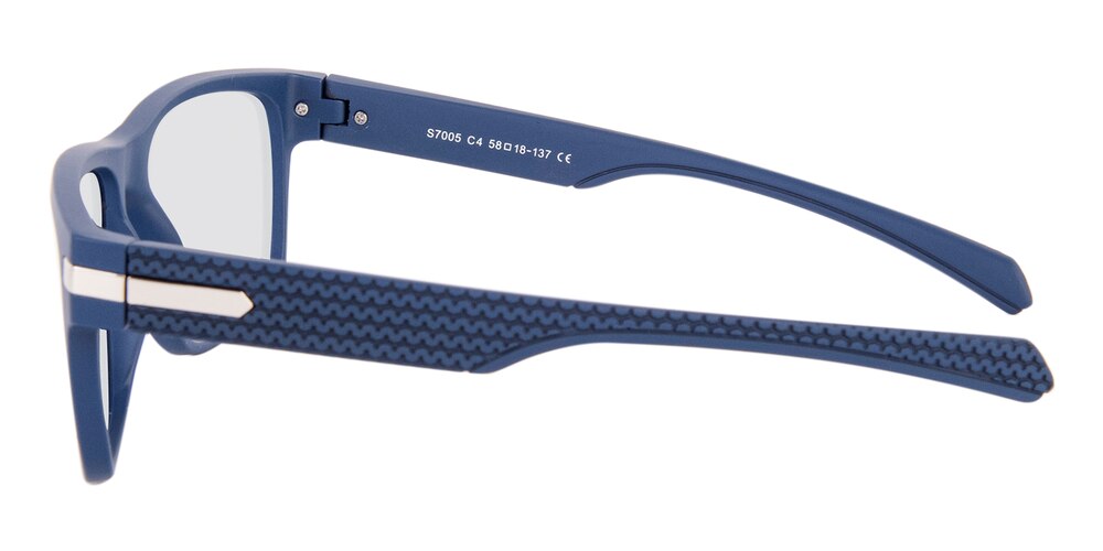 Ian Blue(Silver mirror-coating) Rectangle TR90 Sunglasses