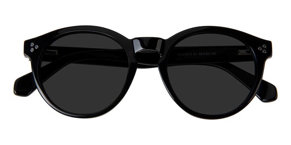 Rapids Black Round Acetate Sunglasses