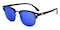 Buzz Black/Gunmetal(Blue mirror-coating) Browline Metal Sunglasses