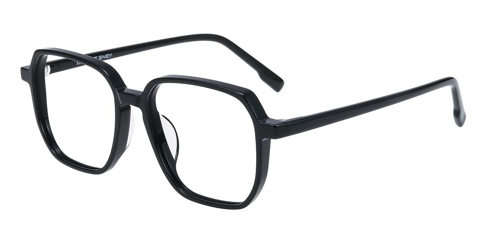 Weymouth Black Polygon Acetate Eyeglasses