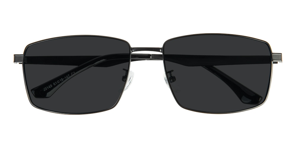 Muskegon Black Rectangle Metal Sunglasses