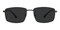 Muskegon Black Rectangle Metal Sunglasses