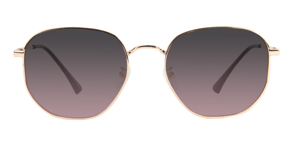 Meriden Golden Polygon Metal Sunglasses