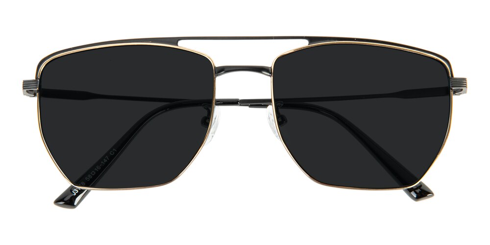 Tupelo Black/Golden Aviator Metal Sunglasses