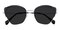 Sabina Black/Silver Cat Eye Stainless Steel Sunglasses