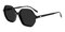 Sacramento Black Polygon Acetate Sunglasses