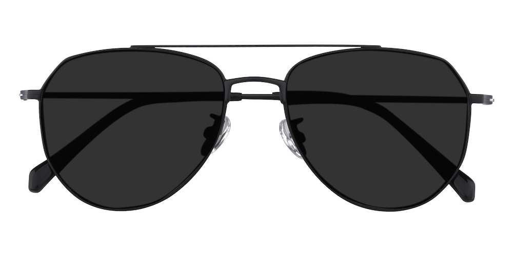 Eileen Black Aviator Titanium Sunglasses
