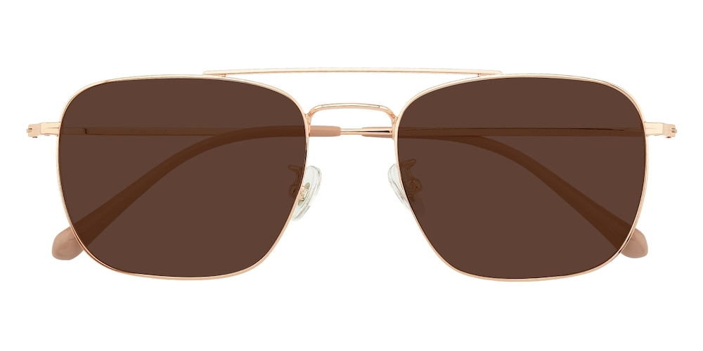 Anniston Rose Gold Aviator Titanium Sunglasses