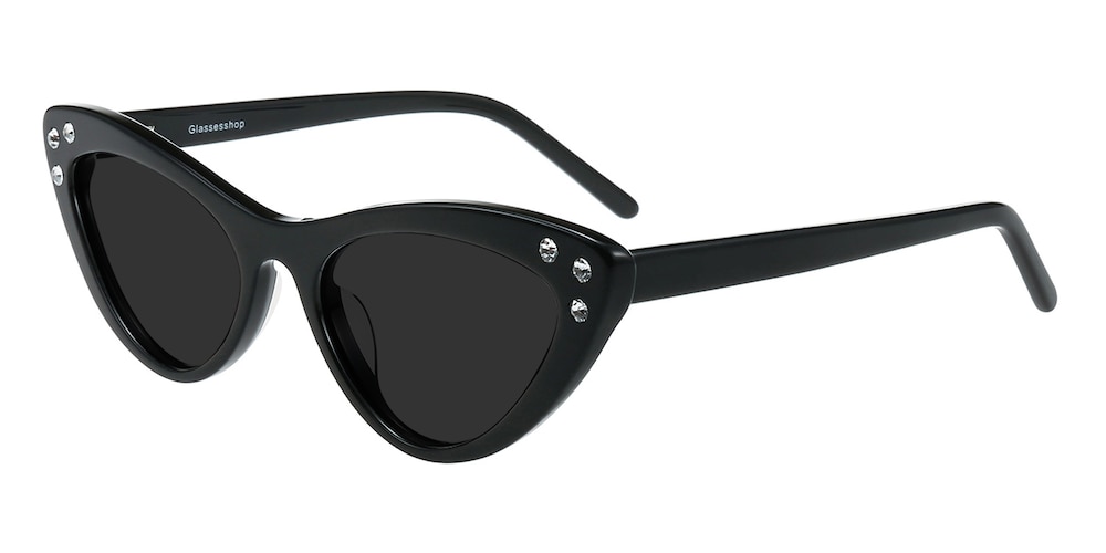 Ivy Black Cat Eye Acetate Sunglasses