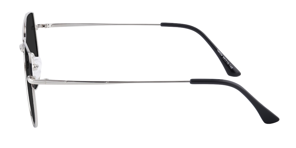 Bernardino Silver/Black Aviator Metal Sunglasses