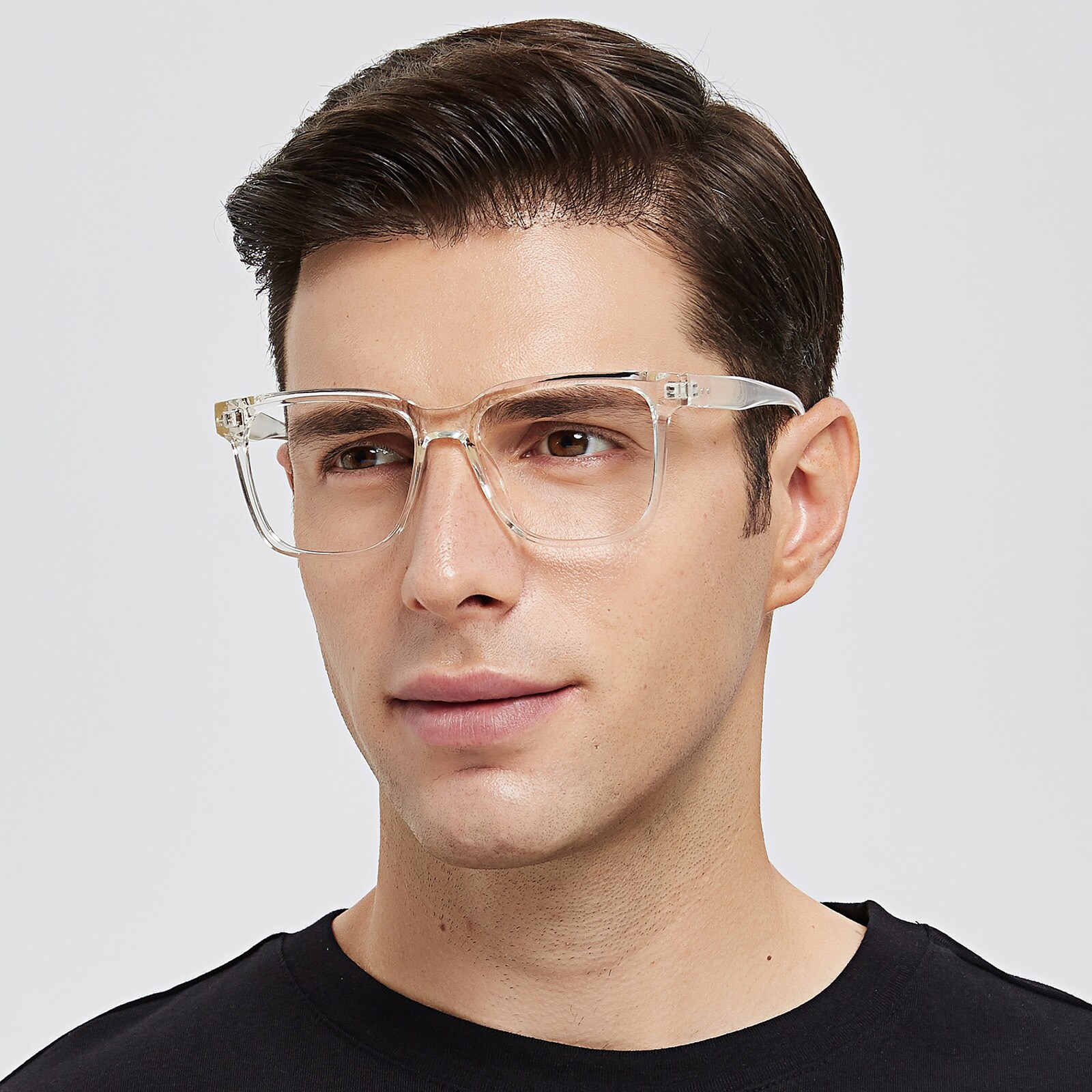 Horn,Square Eyeglasses, Full Frame Crystal TR90 - FP2033