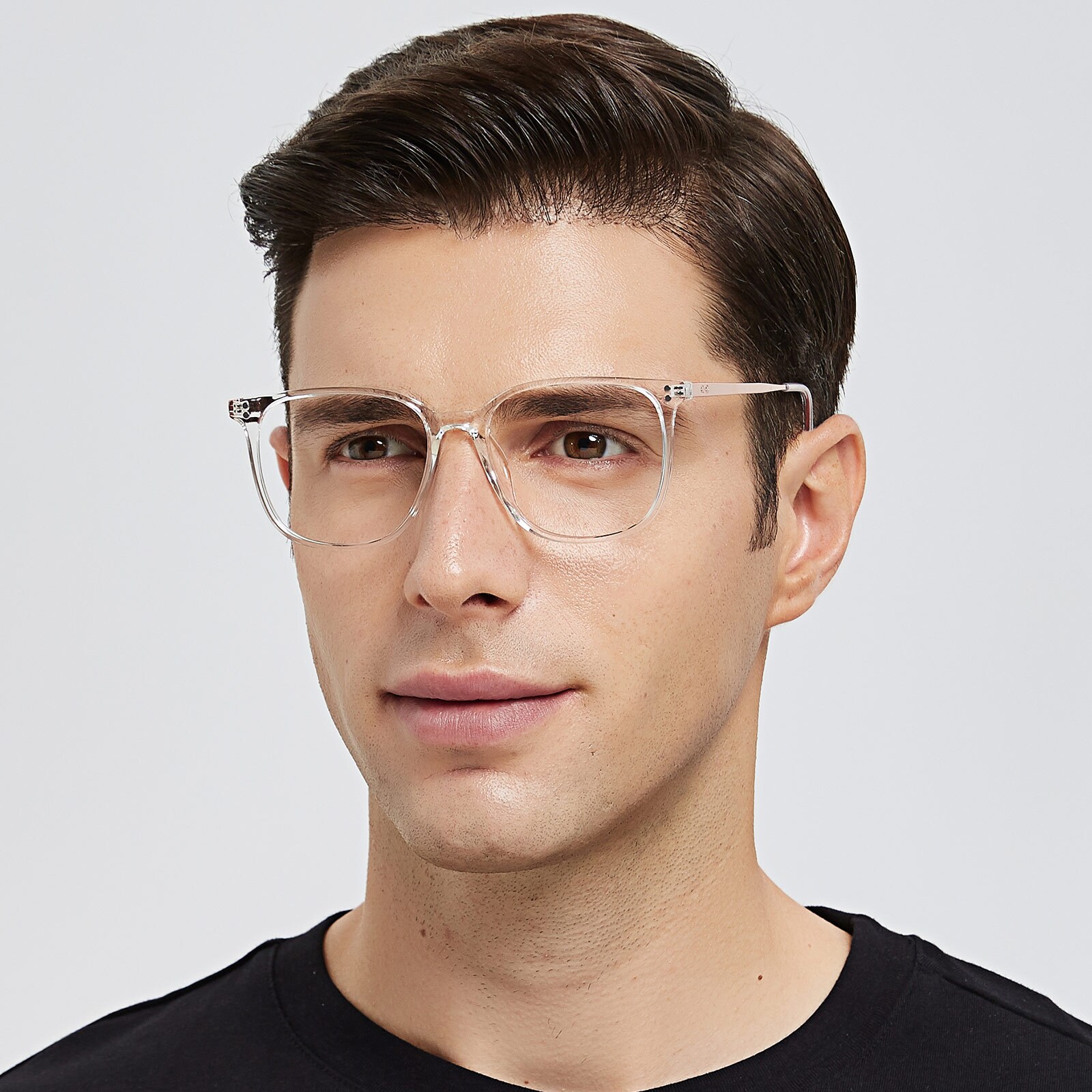 Square Eyeglasses, Full Frame Crystal TR90,Metal - FP2106