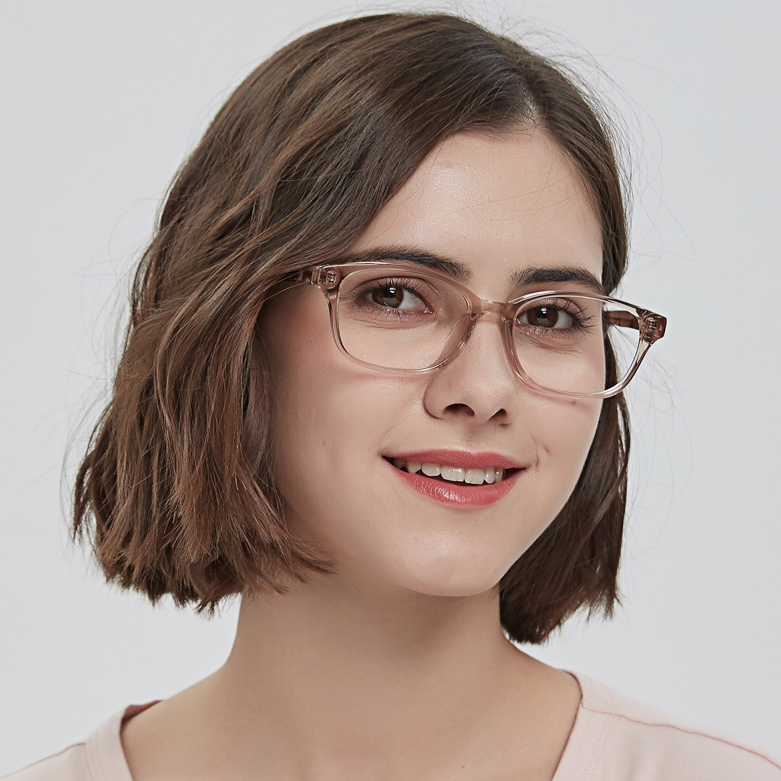 Rectangle Eyeglasses, Full Frame Champagne Plastic - FZ1475