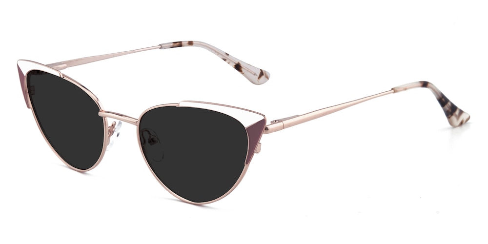 Beaverton Golden/Pink Cat Eye Metal Sunglasses