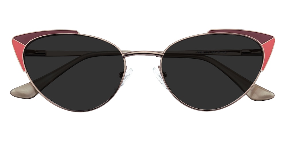 Beaverton Golden/Red Cat Eye Metal Sunglasses