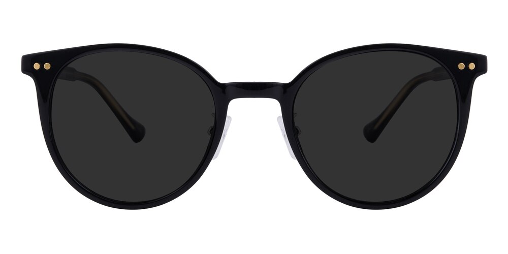 Miles Black Round Acetate Sunglasses