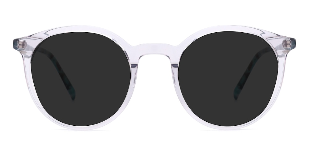 Vito Gray/Green Round Acetate Sunglasses