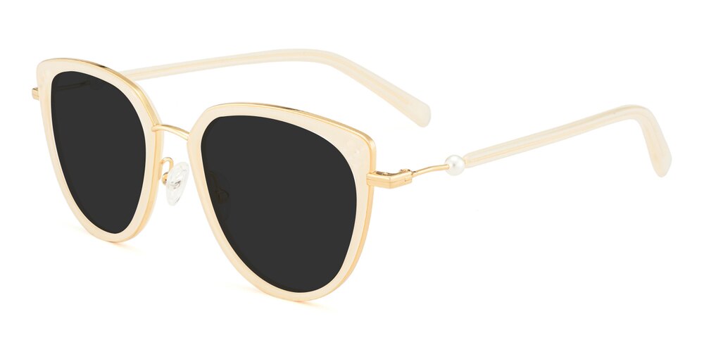 Wald Cream Cat Eye Metal Sunglasses