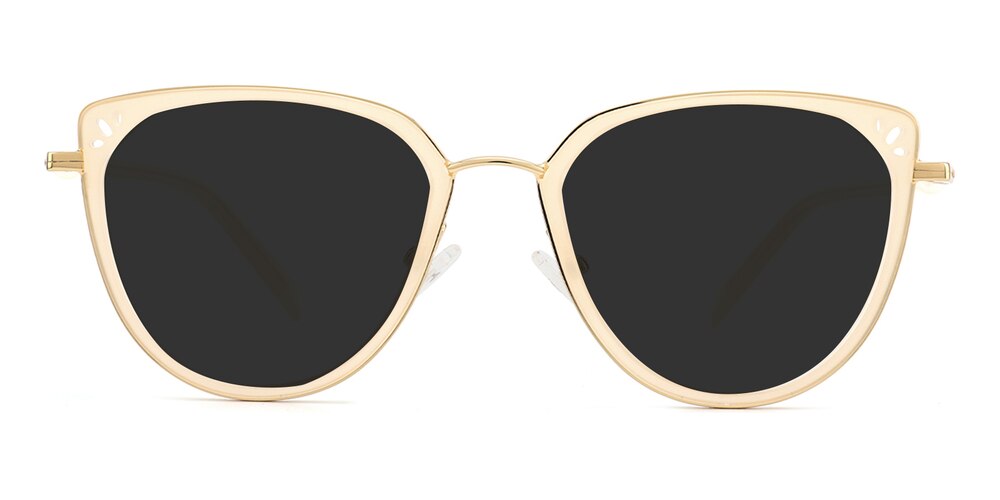 Wald Cream Cat Eye Metal Sunglasses