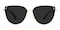 Wald Black Cat Eye Metal Sunglasses