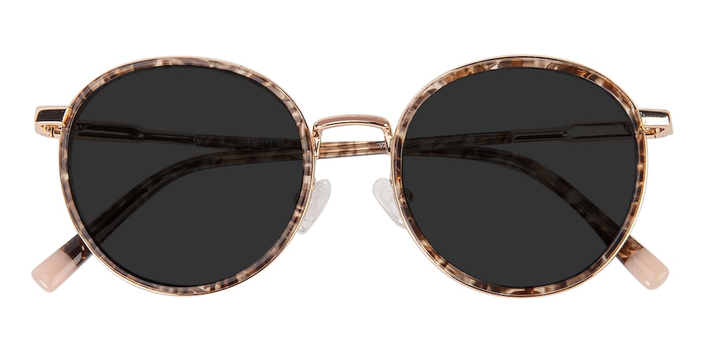 Zachary Tortoise/Golden Round Acetate Sunglasses