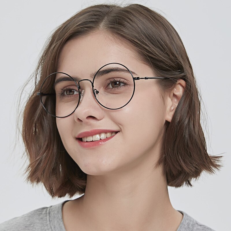 Burke Black Round Metal Eyeglasses