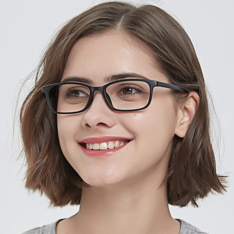 Bronx Black Rectangle TR90 Eyeglasses