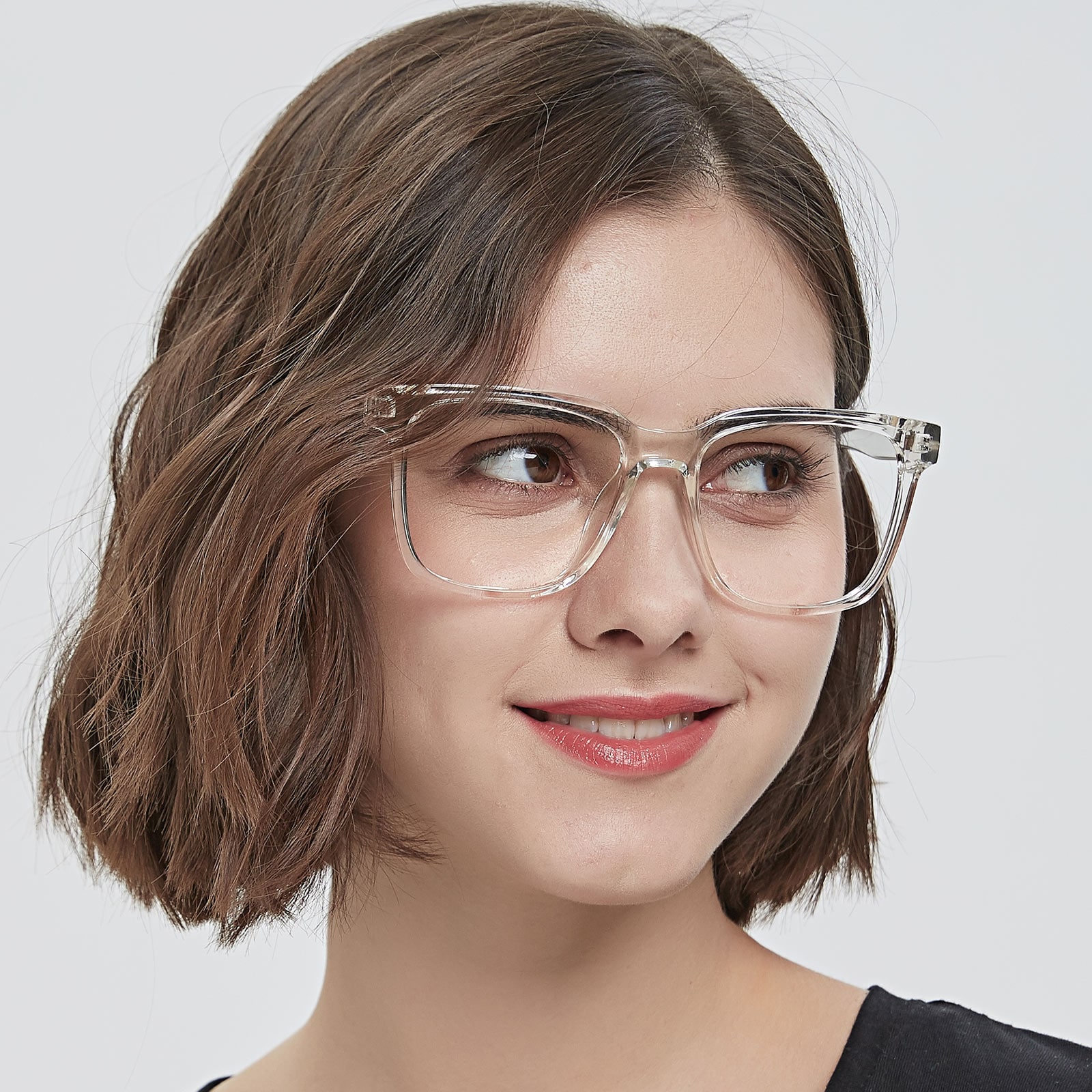 Horn,Square Eyeglasses, Full Frame Crystal TR90 - FP2033