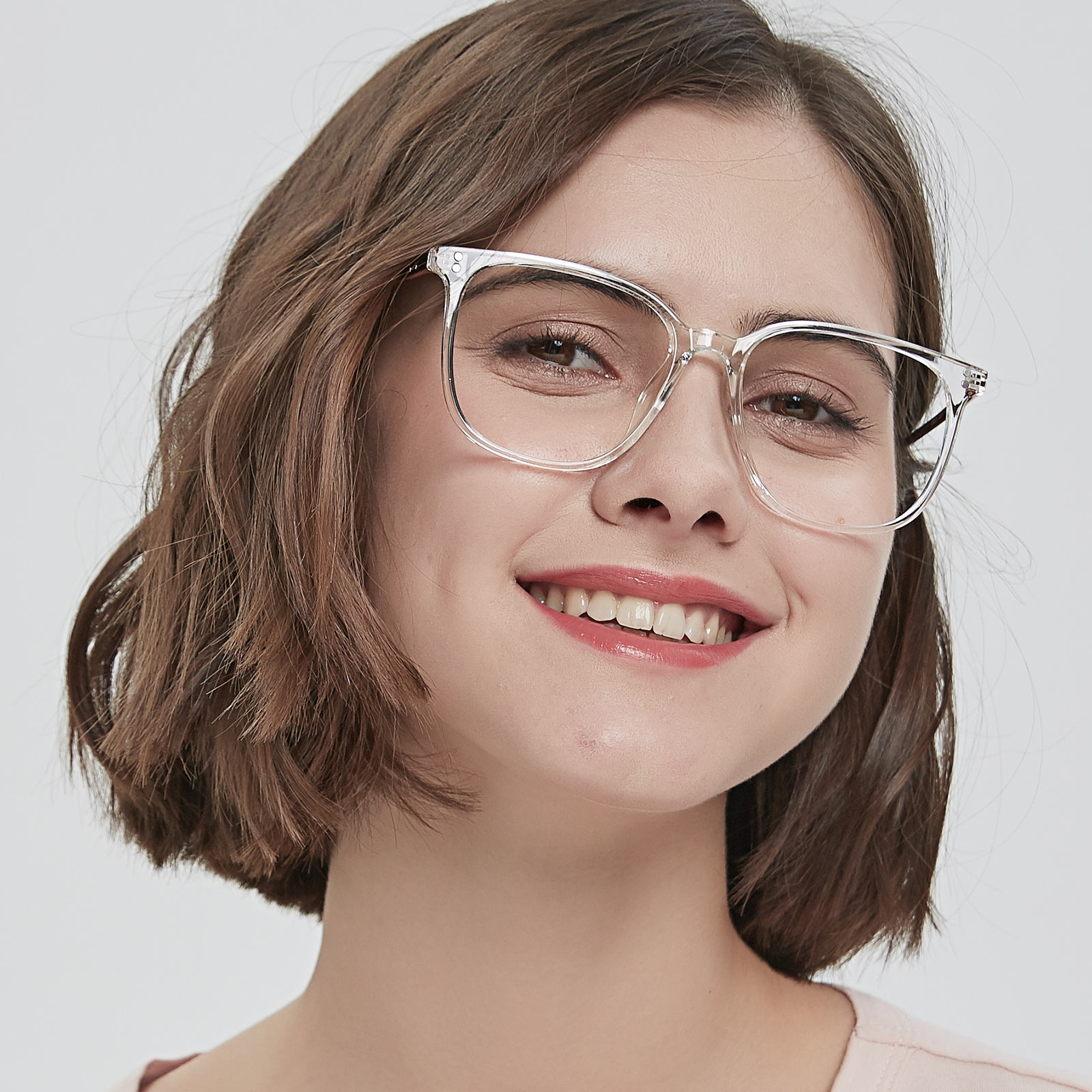 Square Eyeglasses, Full Frame Crystal TR90,Metal - FP2106