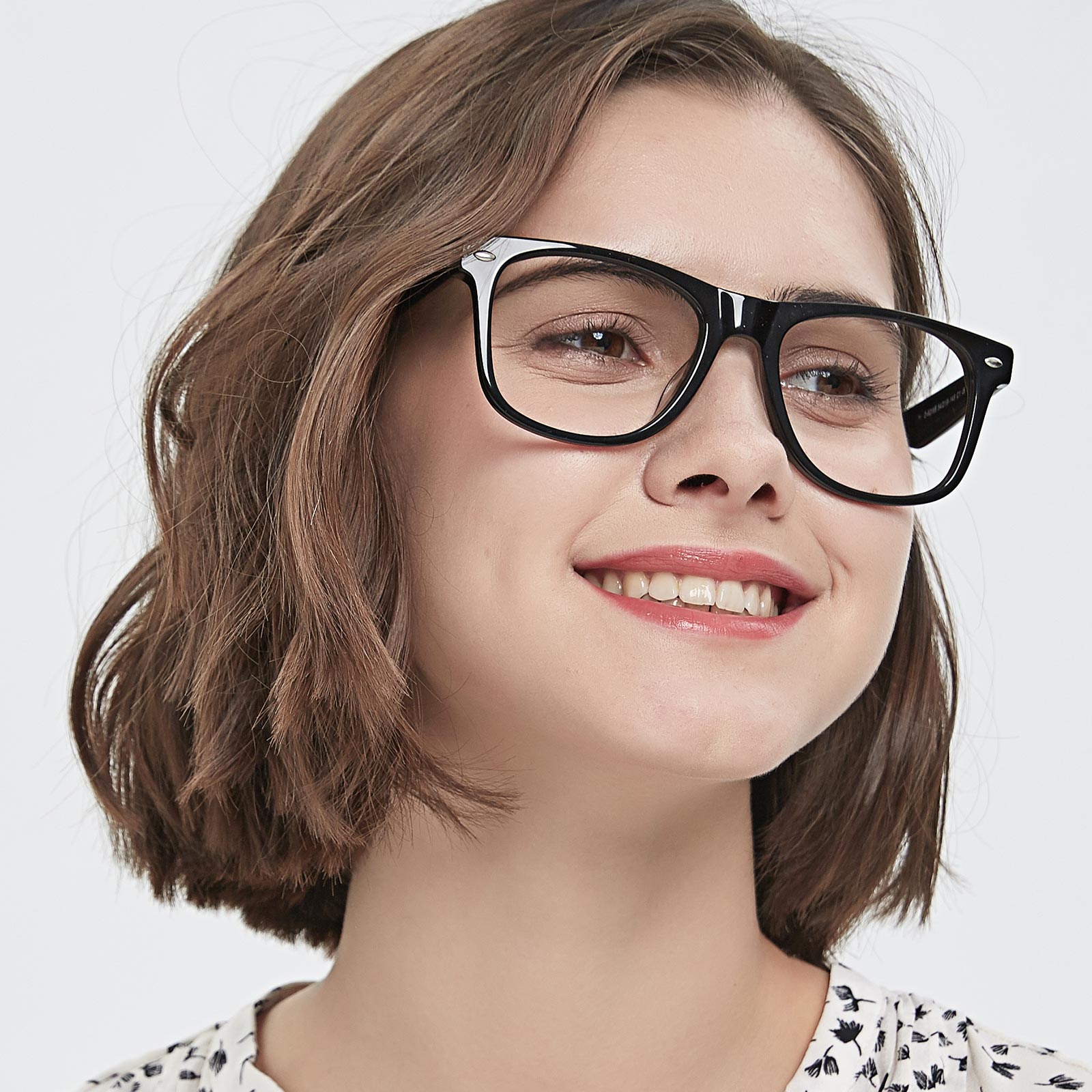 Rectangle Eyeglasses, Full Frame Black Plastic - FZ0781