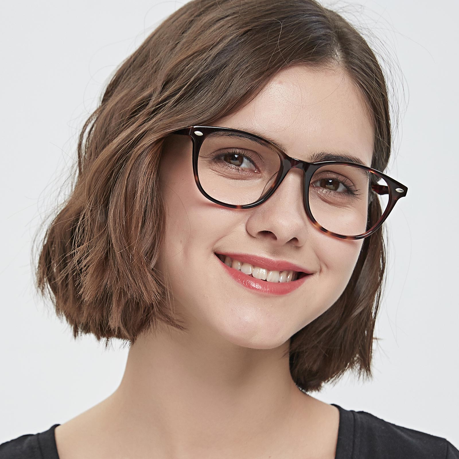 Round,Classic Wayframe Eyeglasses, Full Frame Tortoise Plastic - FZ0981