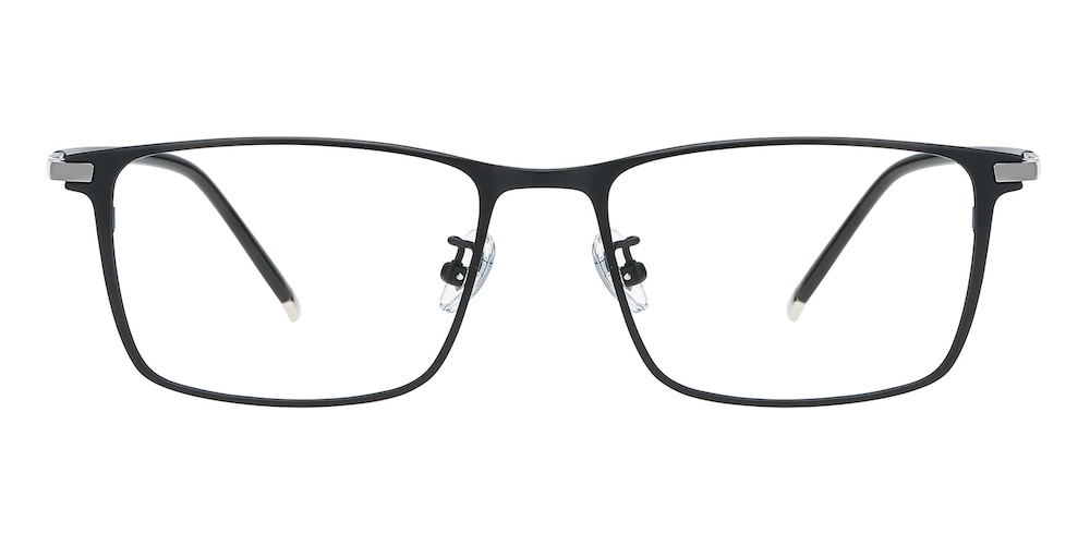 Bruce Black/Gunmetal Rectangle Titanium Eyeglasses