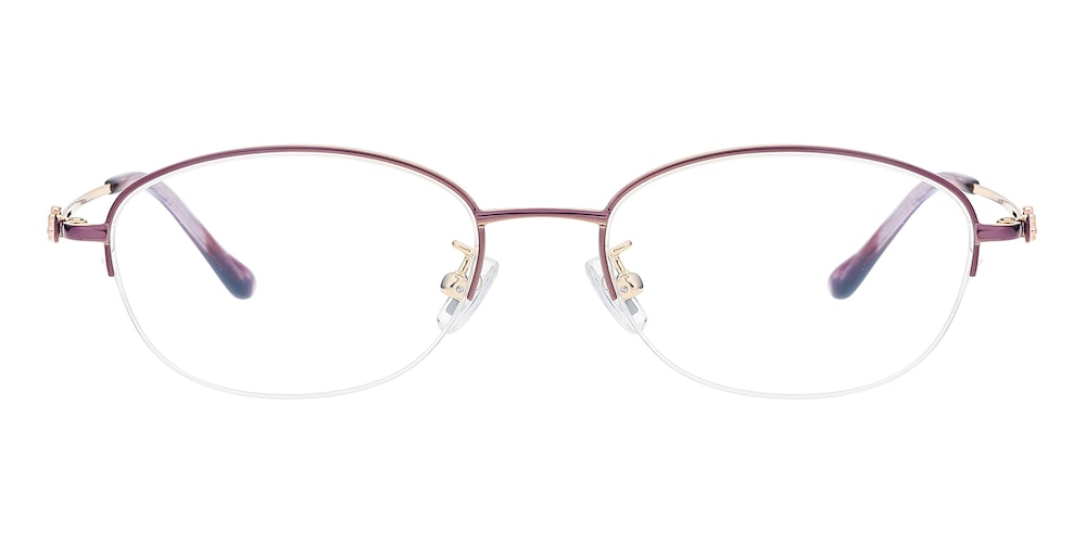 Maxine Purple Oval Titanium Eyeglasses