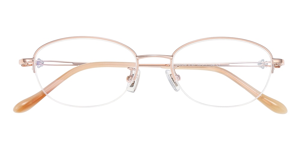 Maxine Golden Oval Titanium Eyeglasses