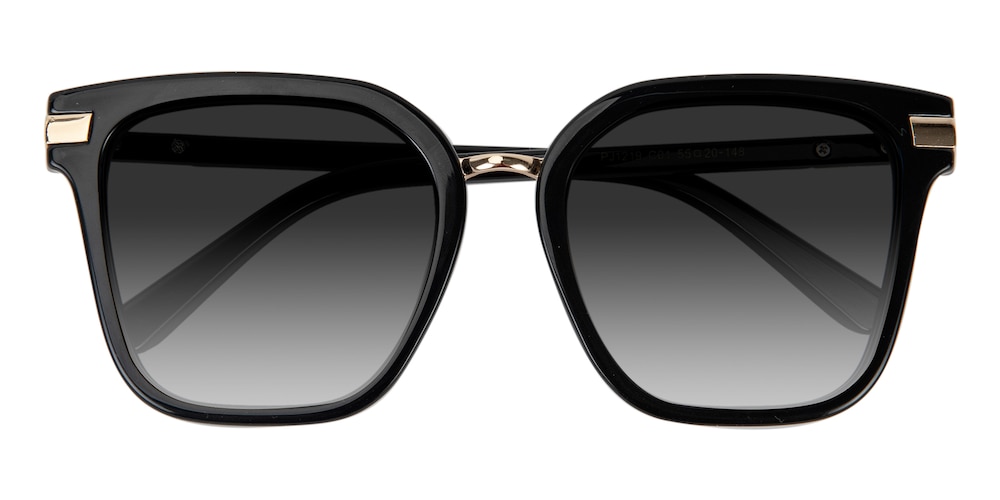 Margaret Black Square Plastic Sunglasses