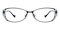 Amelia Black Oval Metal Eyeglasses