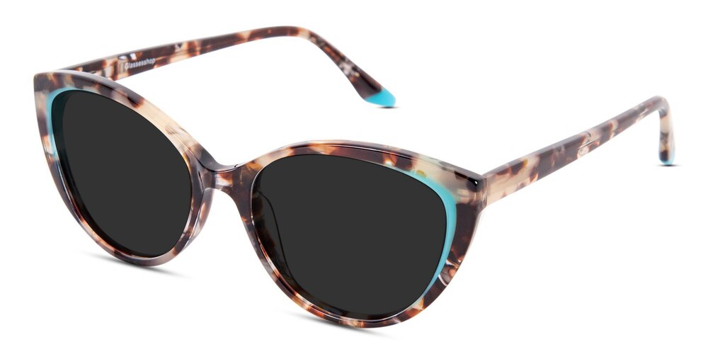 Fay Tortoise/Cyan Cat Eye Acetate Sunglasses
