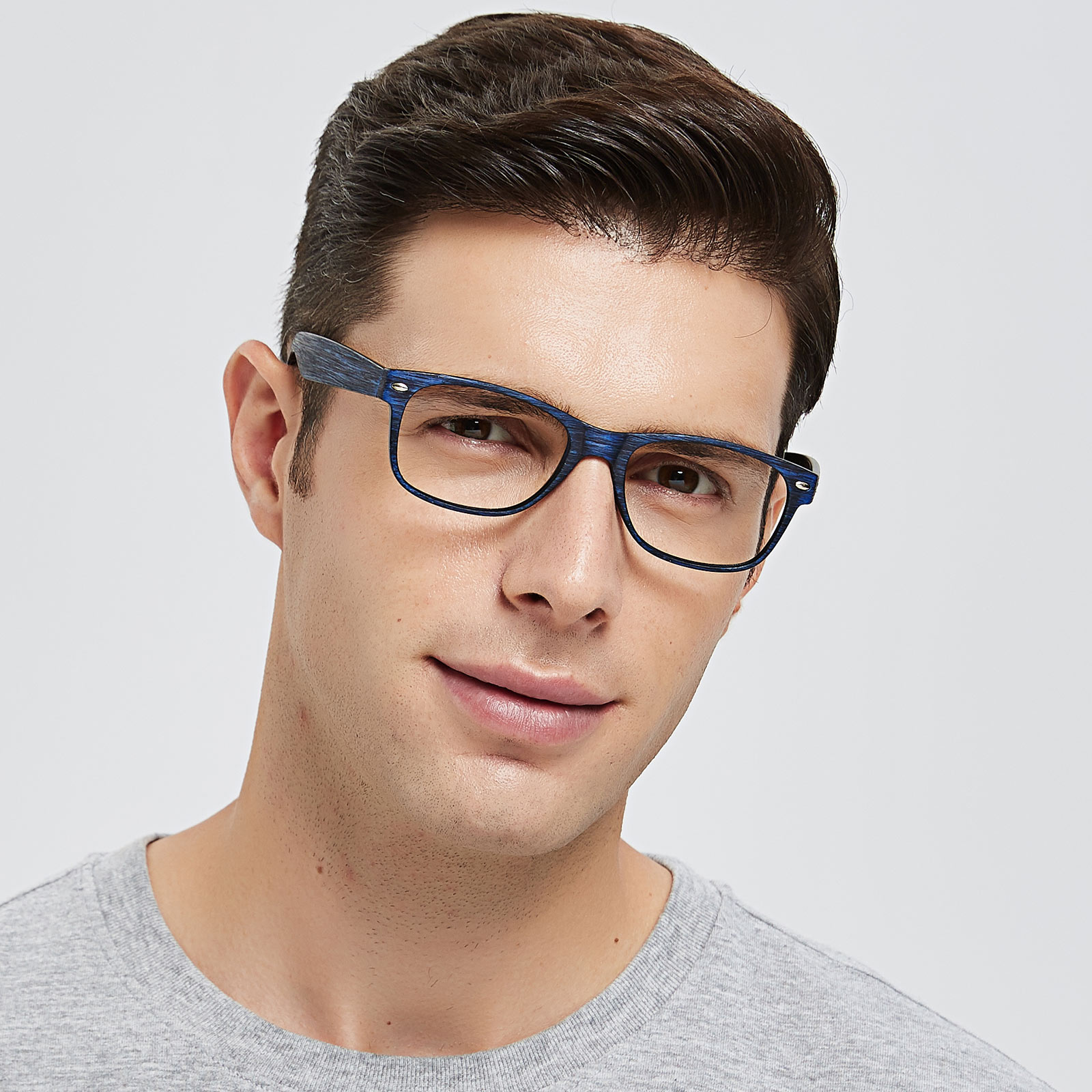 Rectangle Eyeglasses, Full Frame Blue TR90 - FP1808